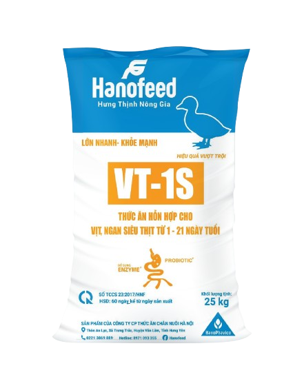 Thức ăn hỗn hợp cho vịt, ngan siêu thịt từ 1 - 21 ngày tuổi